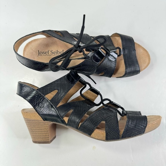 Josef Seibel Lace Up Front Heeled Sandals Size 39 - Picture 1 of 8